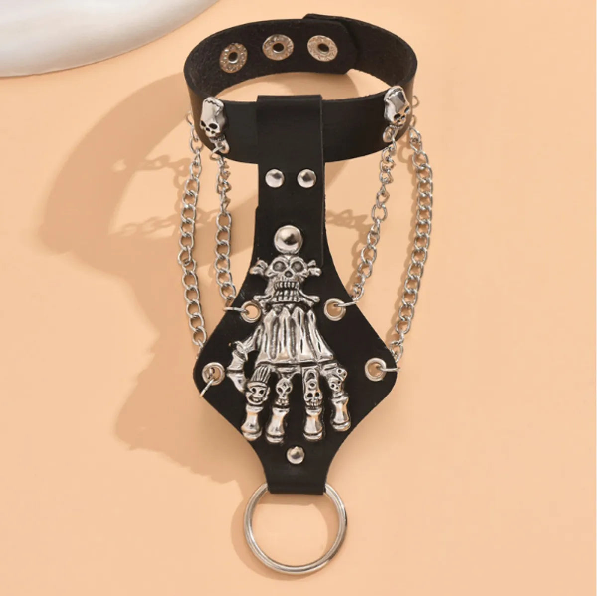 Punk Hand Skull Alloy Leather Unisex Bracelets