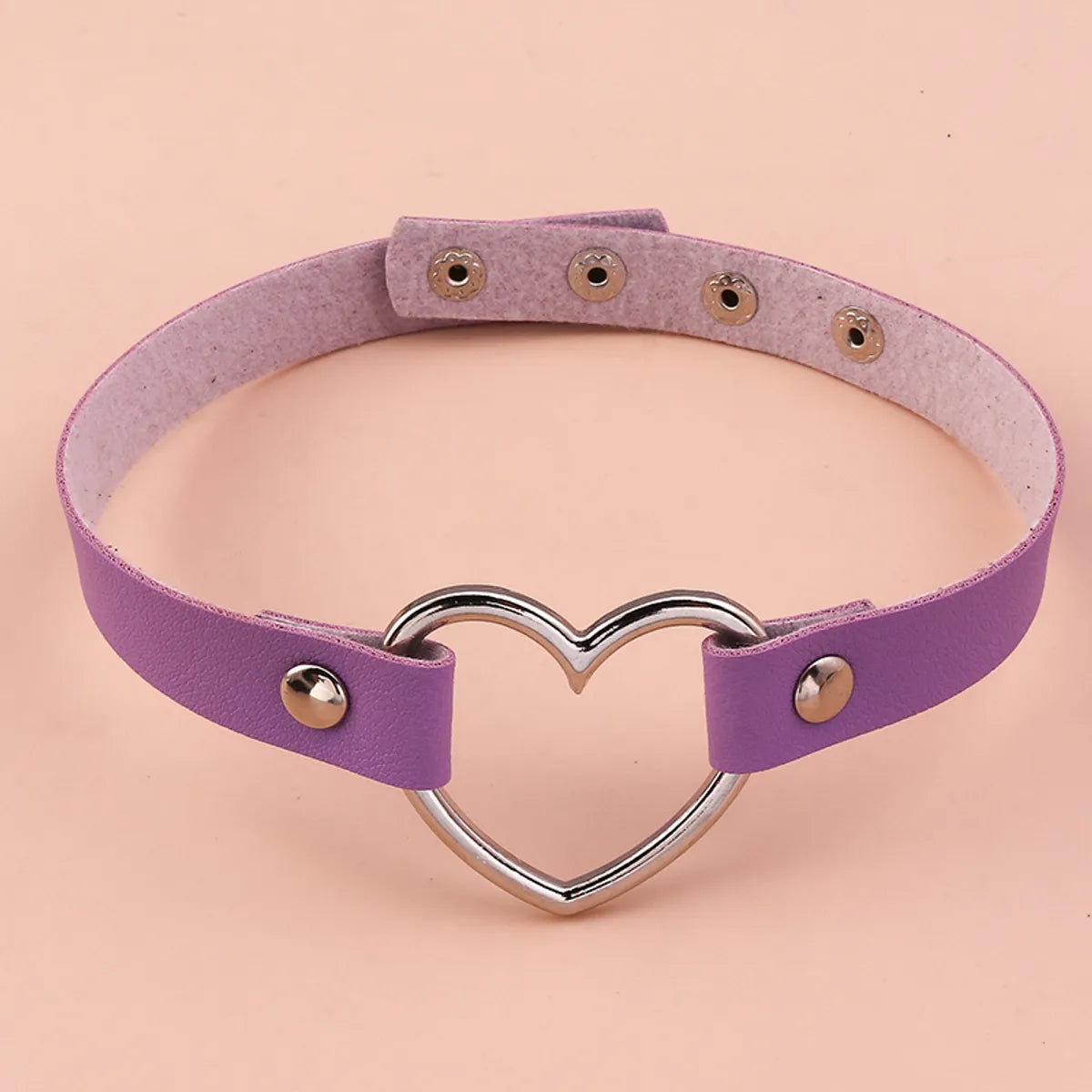 Punk Heart Shape Pu Leather  Choker