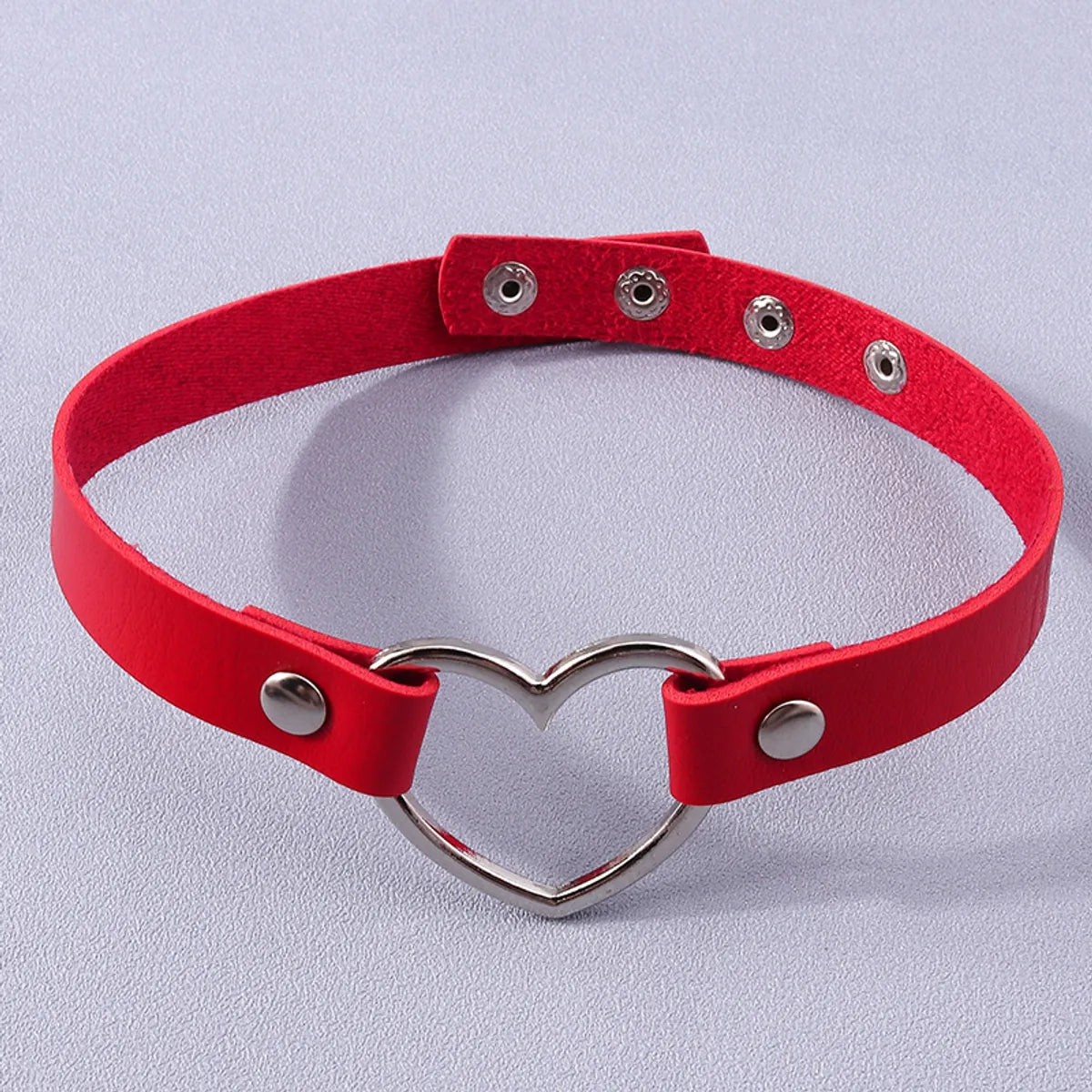 Punk Heart Shape Pu Leather  Choker