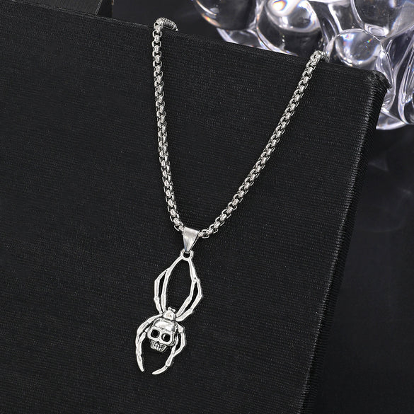 Punk Hip Hop Alloy Skull Pendant Necklace With Cartoon Characters Electroplated For Men And Women