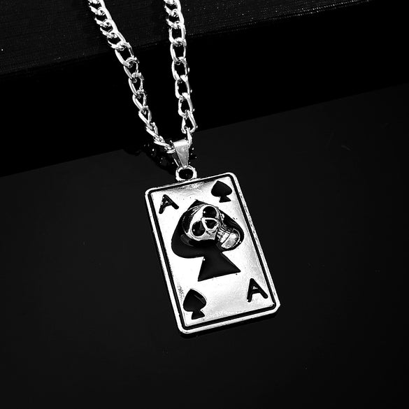 Punk Hip Hop Alloy Skull Pendant Necklace With Cartoon Characters Electroplated For Men And Women