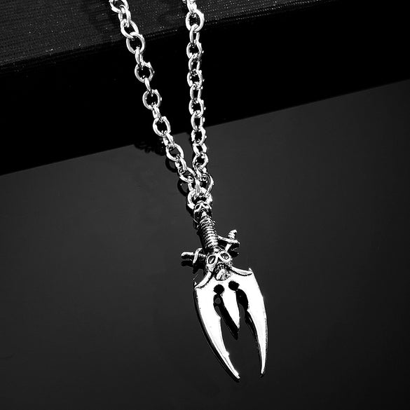 Punk Hip Hop Alloy Skull Pendant Necklace With Cartoon Characters Electroplated For Men And Women