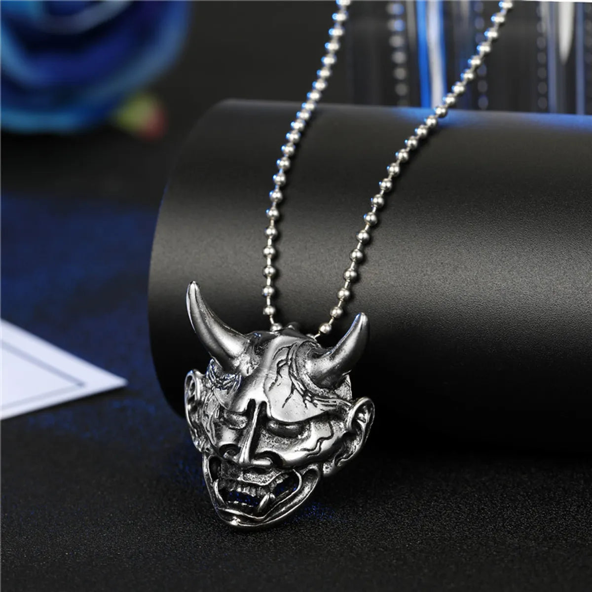 Personalized Men'S Necklace Punk Hip Hop Skull Wings Goat Animal Pendant Alloy Necklace