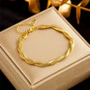 Punk Hip Hop Style Titanium Steel Ring Twist Chain Bracelet With Electroplating Treatment