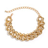 Punk Hip Hop Thick Chain Necklace With Geometric Buckle Ccb Electroplated Jewelry For Women