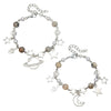 Punk Hollow Fivepointed Star Star Moon Sun Cat Alloy Iron Glass Handmade Geometric Bracelet Unisex