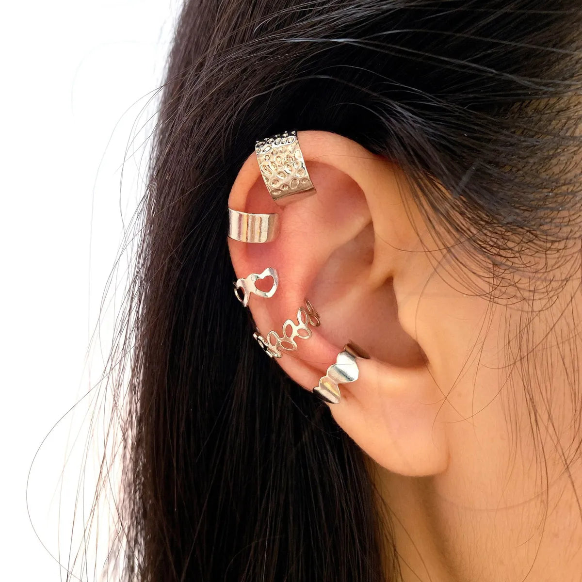 Punk Irregular Alloy Plating Earrings 5 Pieces