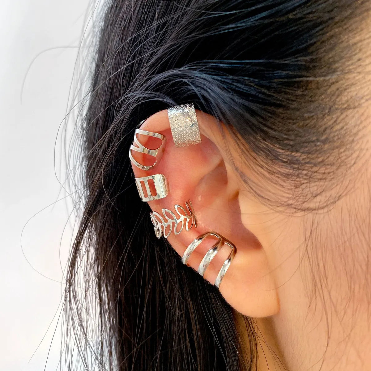 Punk Irregular Alloy Plating Earrings 5 Pieces