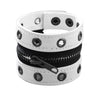 Punk Jewelry Artificial Leather Bracelet With Rivet Chain Geometric Pattern Handmade Unisex