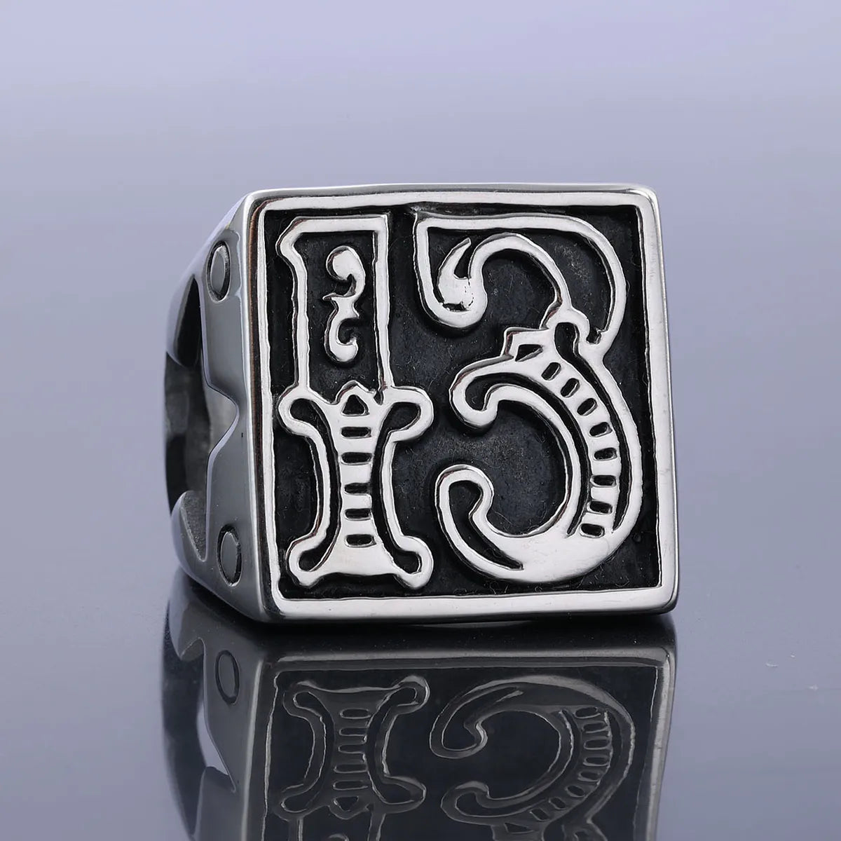 Punk Leaf Number 304 Stainless Steel Men'S Rings