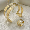 Punk Metal Irregular Pleated Opening Bracelet For Women With Electroplating