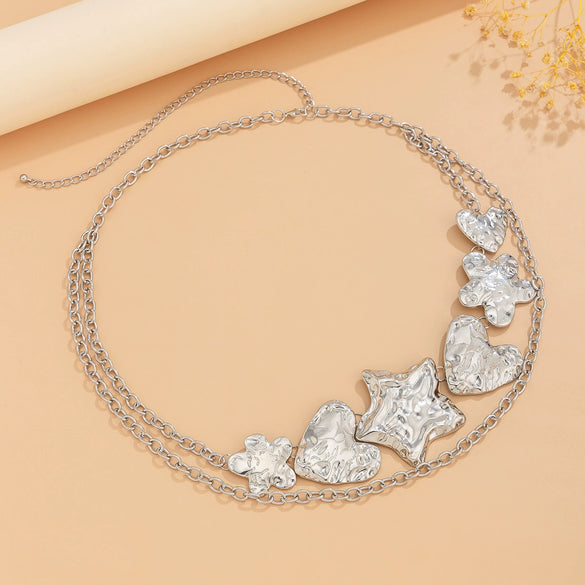 Punk Metal Waist Chain With Starfish Design For Female