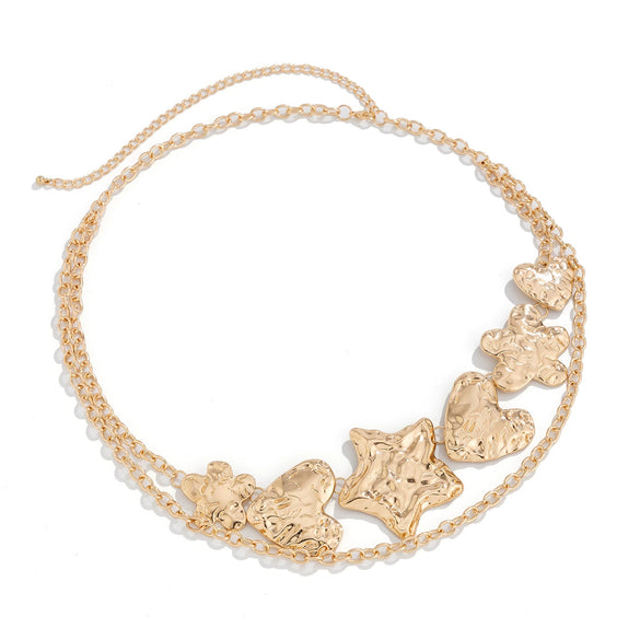 Punk Metal Waist Chain With Starfish Design For Female