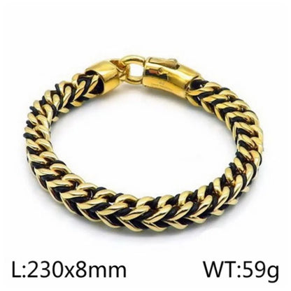 Punk Modern Style Geometric Titanium Steel Plating 18K Gold Plated Men'S Bracelets