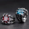 Punk Paw Print Alloy Inlay Zircon Unisex Open Rings