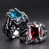 Punk Paw Print Alloy Inlay Zircon Unisex Open Rings