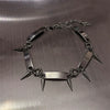Punk Rivet Choker Necklace With Polished Stainless Steel Geometric Pendant And Oshaped Chain Unisex Casual Hiphop Jewelry