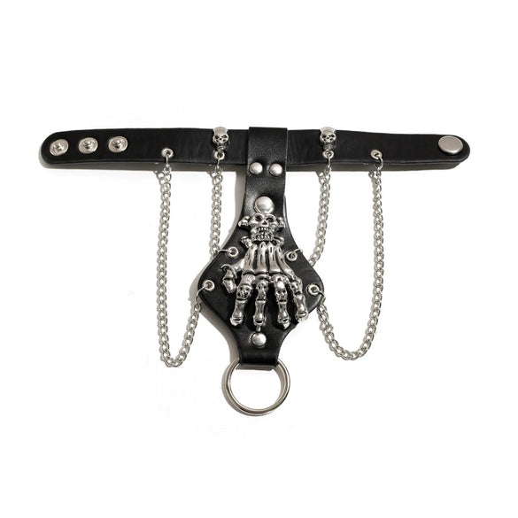 Punk Rivet Skull Alloy Handmade Men's Bracelet
