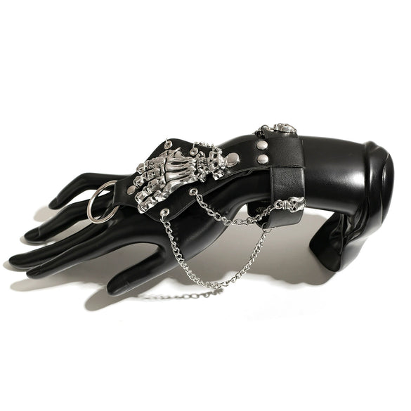 Punk Rivet Skull Alloy Handmade Men's Bracelet