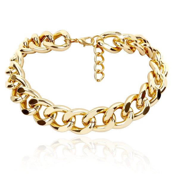 Punk Rock Geometric Cross Chain Alloy Choker Necklace Unisex Electroplated Fashion Jewelry