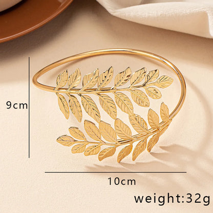 Punk Simple Style Leaves Alloy Plating Women'S Arm Bracelet