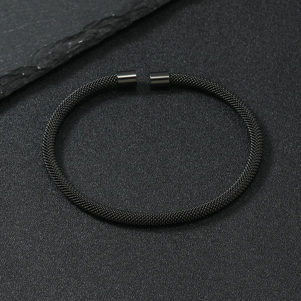 Punk Simple Style Oval Stainless Steel Plating Unisex Bangle