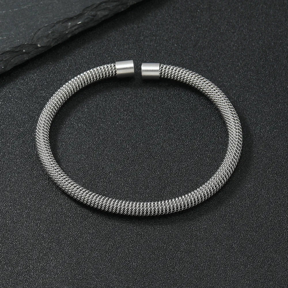 Punk Simple Style Oval Stainless Steel Plating Unisex Bangle