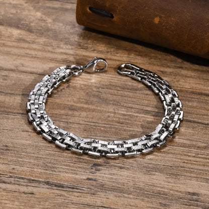 Punk Simple Style Solid Color 201 Stainless Steel Men'S Bracelets