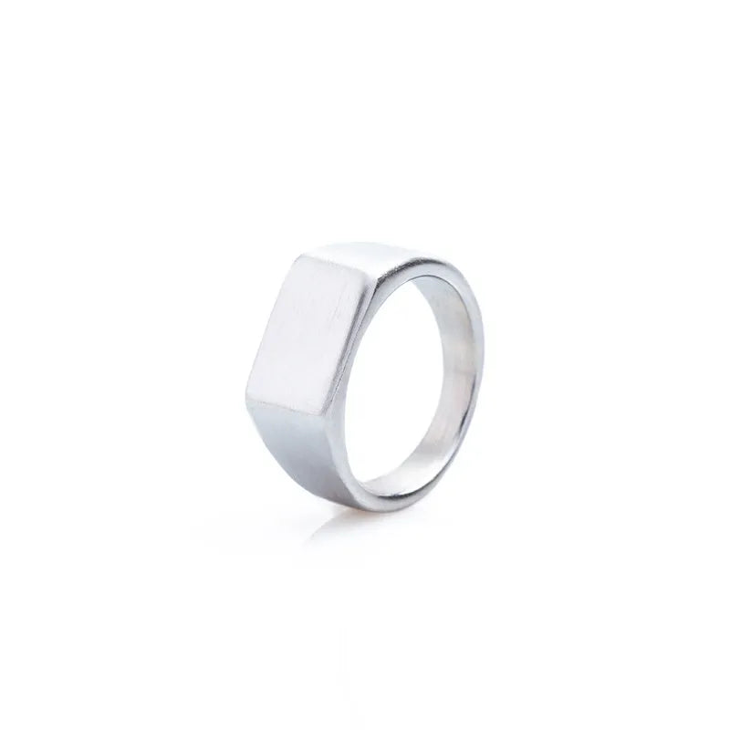 Punk Simple Style Solid Color 304 Stainless Steel Plating Gold Plated Unisex Wide Band Ring