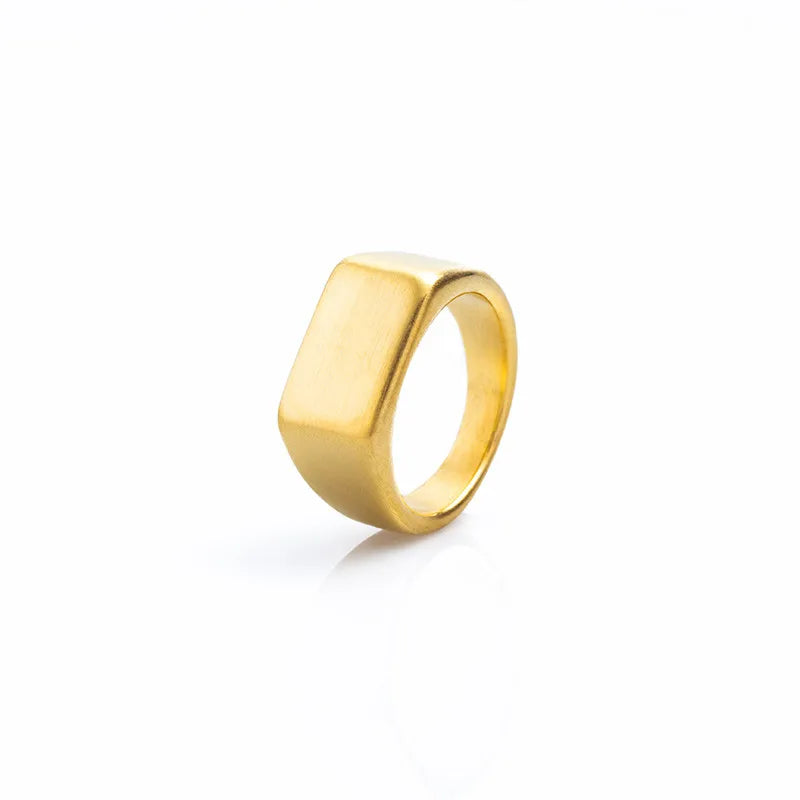 Punk Simple Style Solid Color 304 Stainless Steel Plating Gold Plated Unisex Wide Band Ring