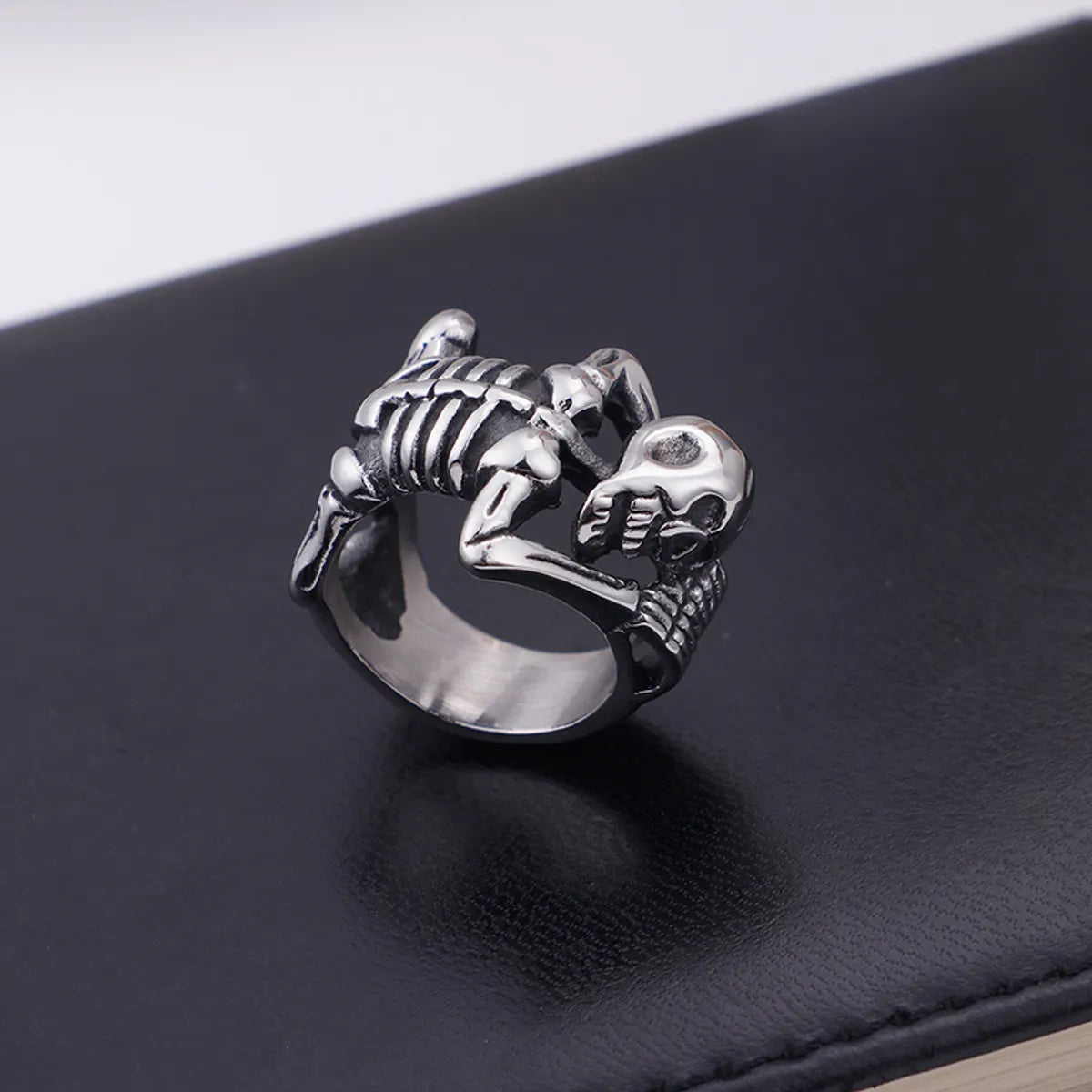 Punk Skeleton Titanium Steel Rings Bracelets