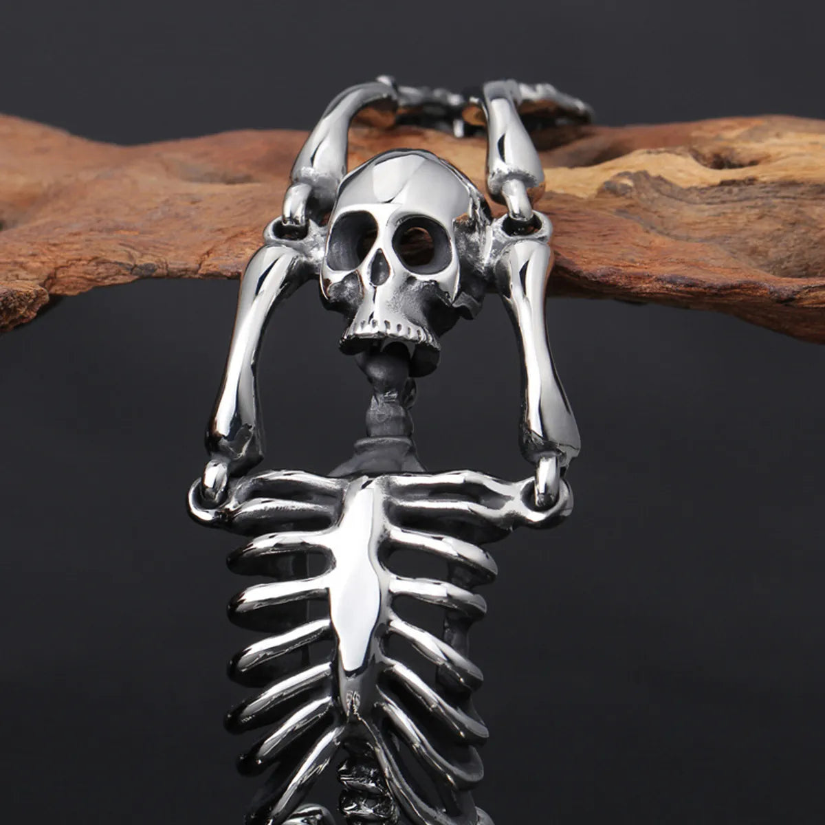 Punk Skeleton Titanium Steel Rings Bracelets