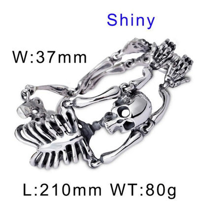 Punk Skeleton Titanium Steel Rings Bracelets