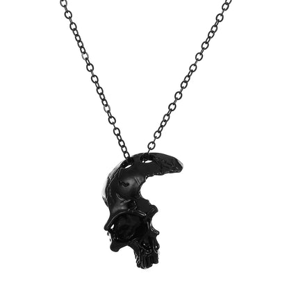 Punk Skull Alloy Hollow Out Unisex Pendant Necklace 1 Piece