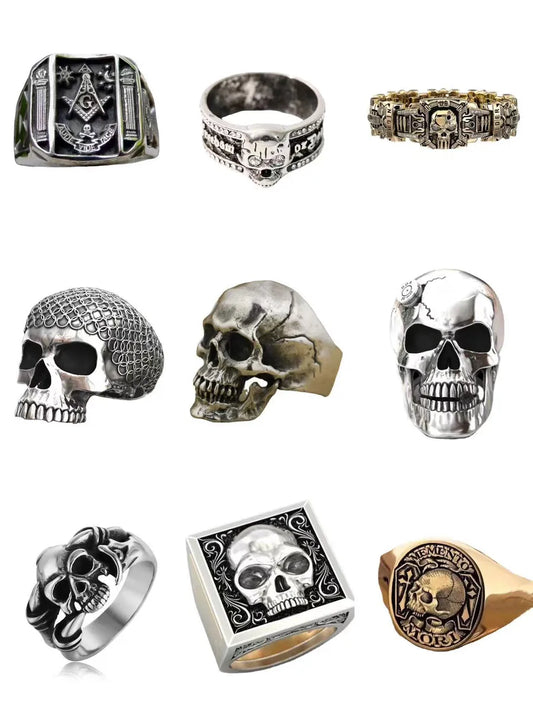 Punk Skull Alloy Plating Men'S Rings