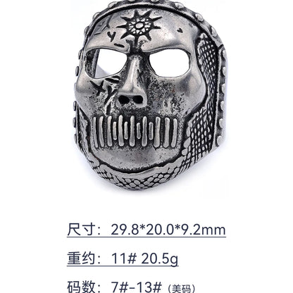 Punk Skull 304 Stainless Steel Carving Men'S Rings