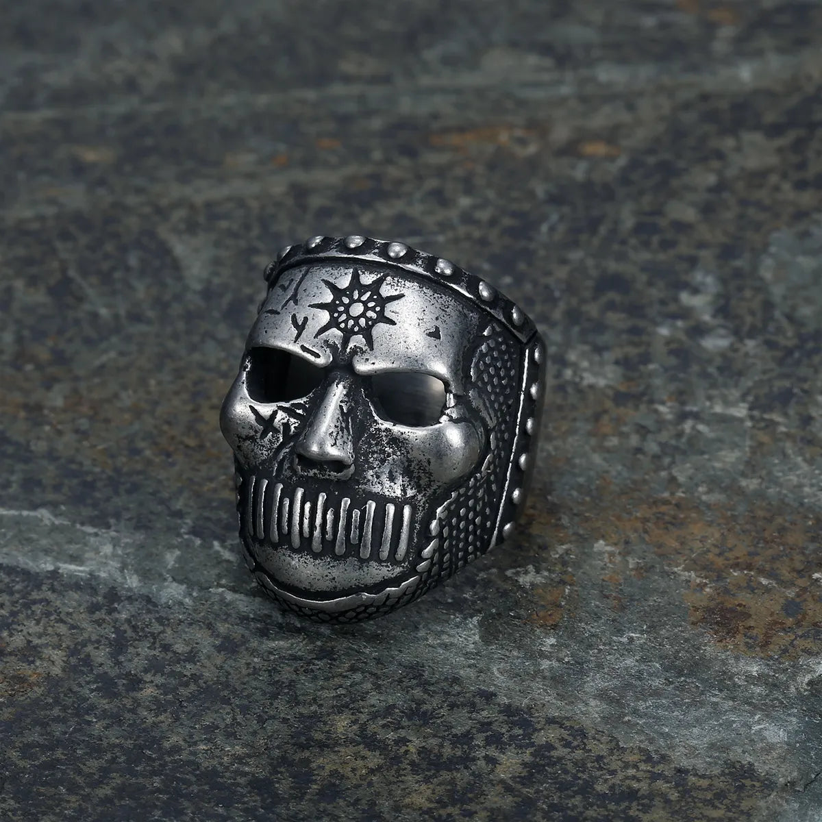 Punk Skull 304 Stainless Steel Carving Men'S Rings