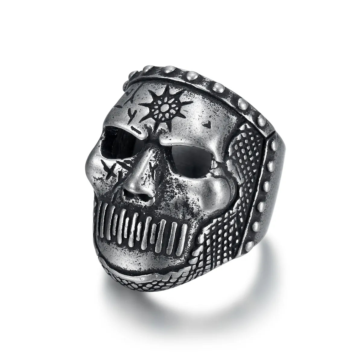 Punk Skull 304 Stainless Steel Carving Men'S Rings