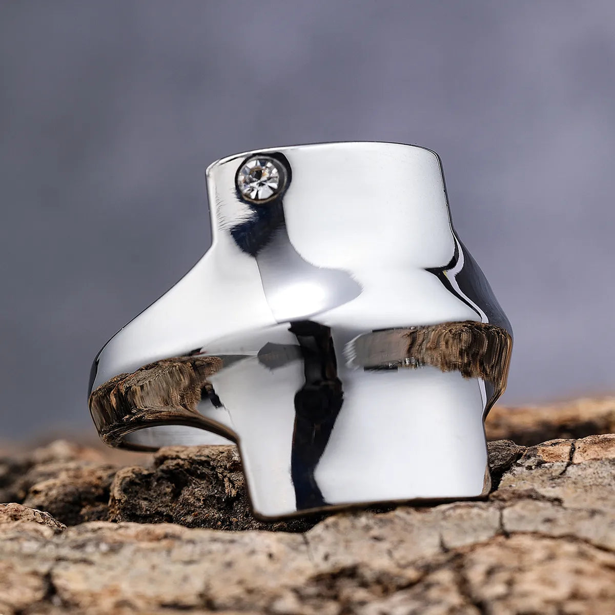 Punk Skull 304 Stainless Steel Carving Men'S Rings