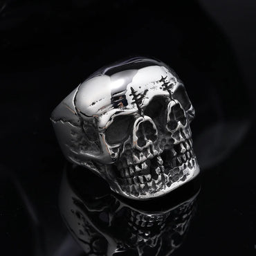 Punk Skull 304 Stainless Steel Carving Men'S Rings