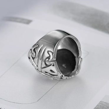 Punk Skull 304 Stainless Steel Inlay Zircon Men'S Rings