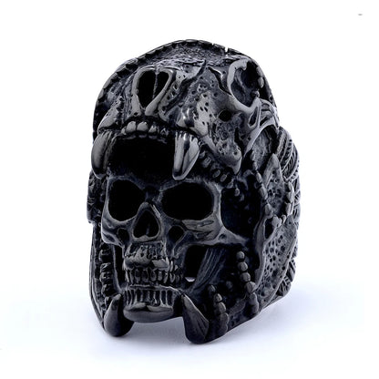 Punk Skull 304 Stainless Steel Men'S Rings