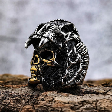 Punk Skull 304 Stainless Steel Men'S Rings