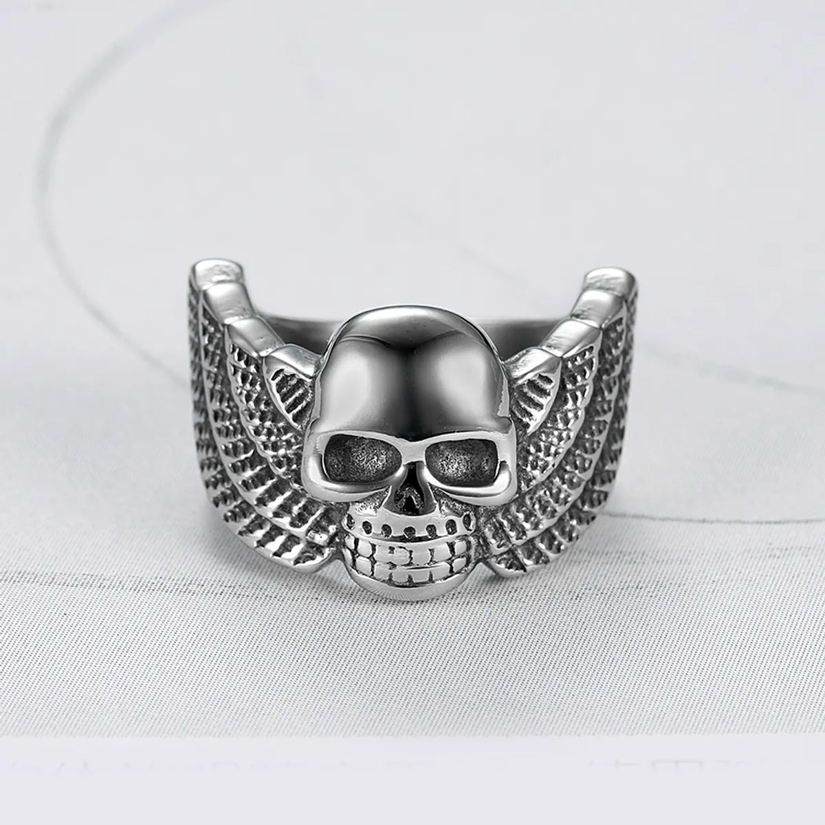 Punk Skull 304 Stainless Steel Men'S Wide Band Rings