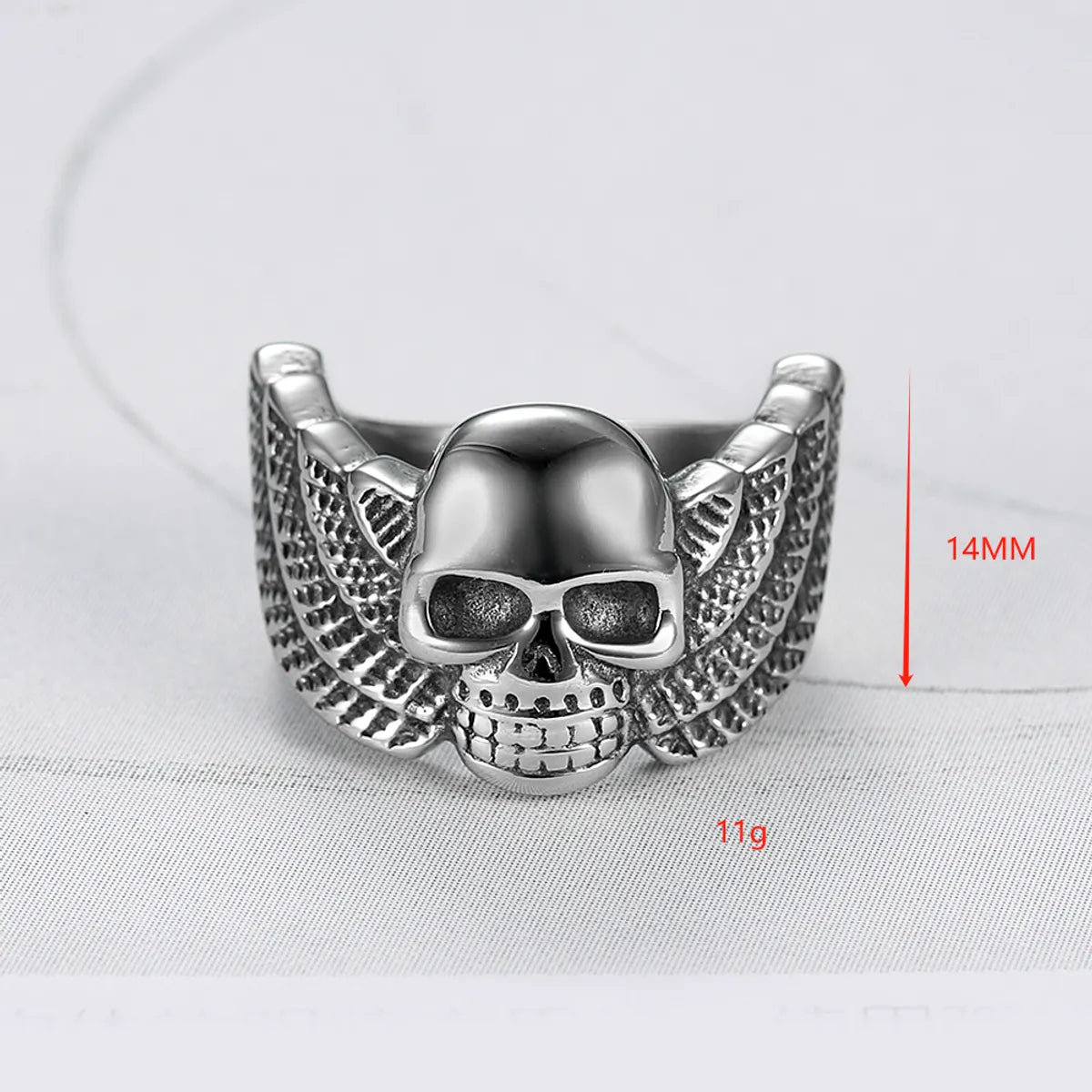 Punk Skull 304 Stainless Steel Men'S Wide Band Rings