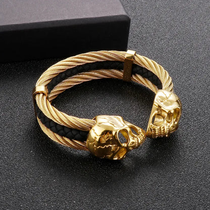 Punk Skull Stainless Steel Plating Bangle