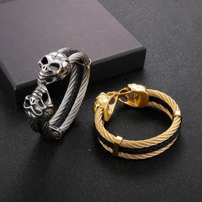 Punk Skull Stainless Steel Plating Bangle