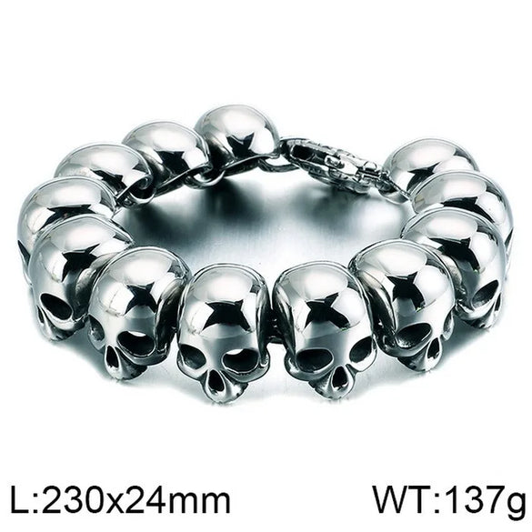 Punk Skull Titanium Steel Bracelets 1 Piece
