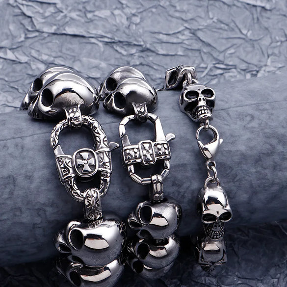 Punk Skull Titanium Steel Bracelets 1 Piece