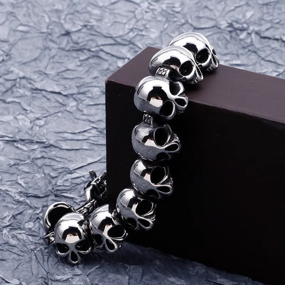 Punk Skull Titanium Steel Bracelets 1 Piece